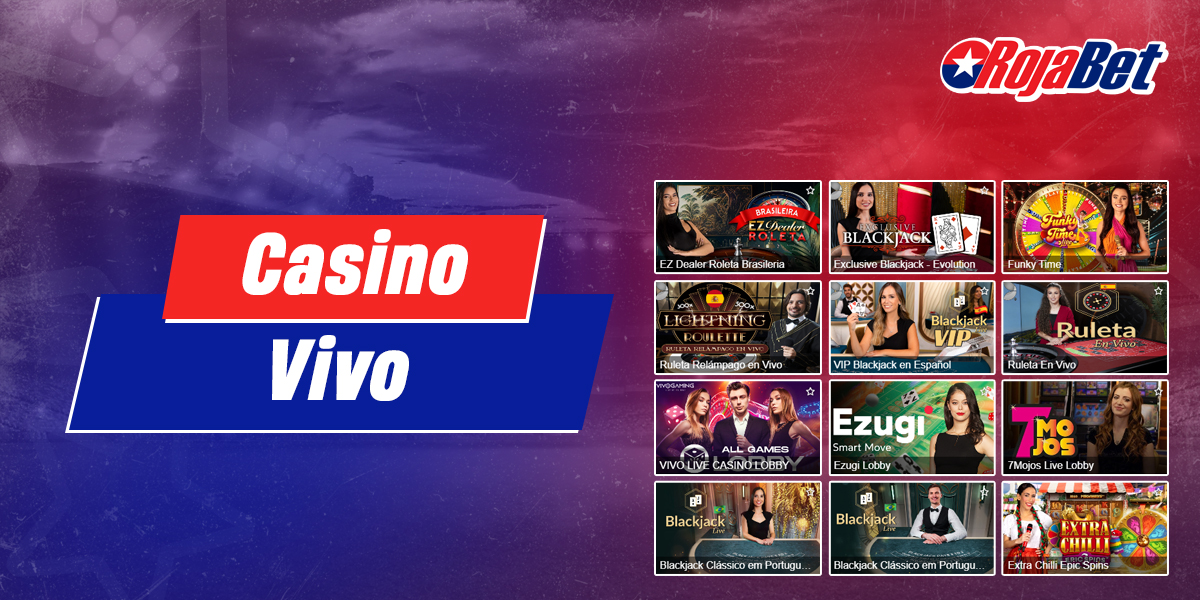 Características de la sección de casino en vivo de Rojabet Chile

